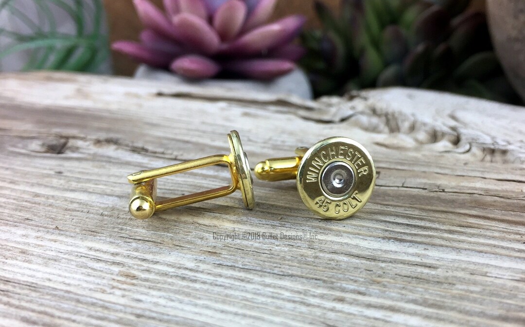 Bullet Cufflinks Winchester 45 Colt Brass Bullet Cufflinks Etsy España