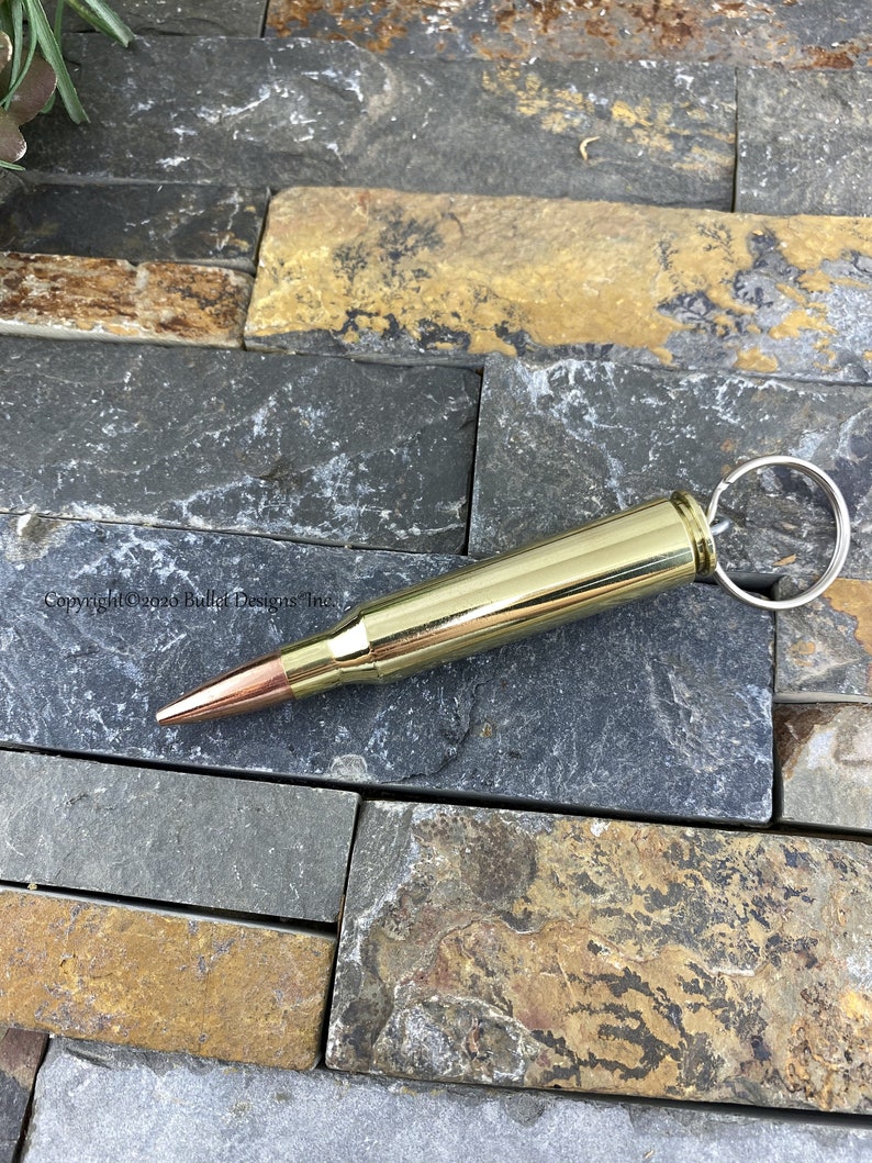 Custom Engraved Brass Bullet Keychain DARK PERMANENT Etsy