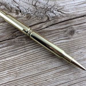 Bullet Ink Pen, 308 30-06, Rifle, Gift for Him, Groomsman, Groom, Father of the Bride, Anniversary, Birthday, Father's Day, Christmas BRASS