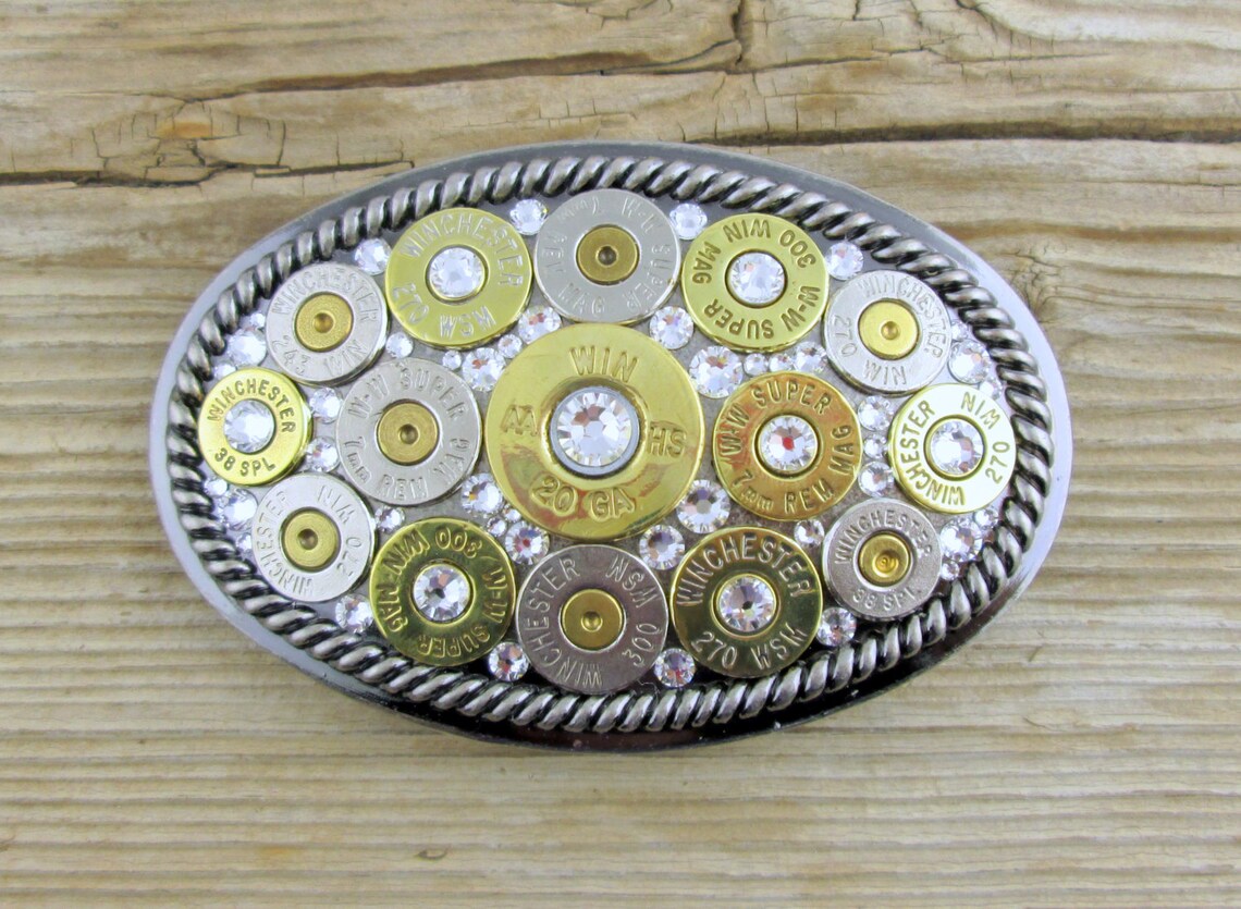 Bullet Belt Buckle / Oval Rope Border Bullet Belt Buckle Etsy
