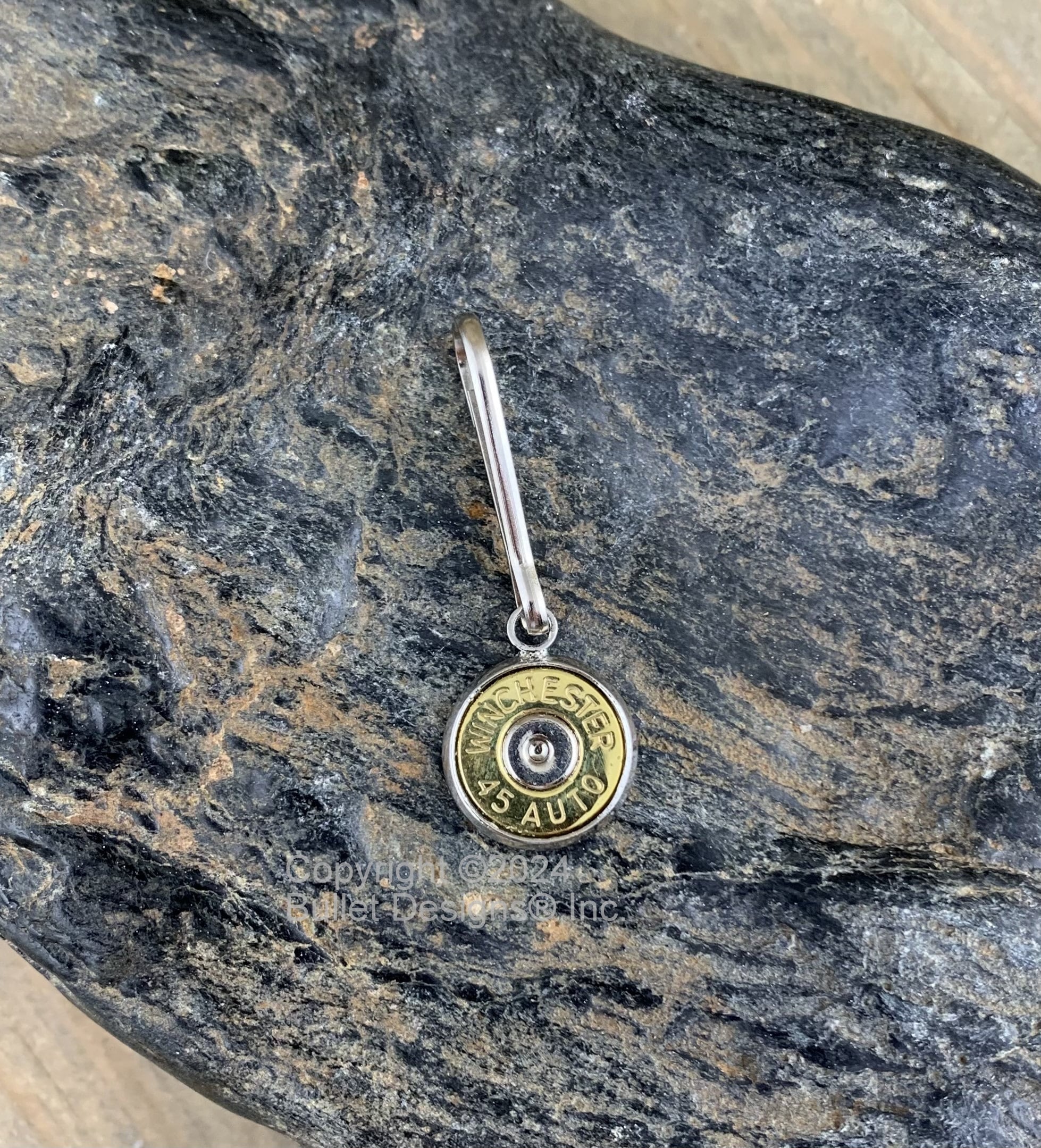 Bullet Zipper Pull, Nickel or Brass, 45 Auto(shown), Accessories