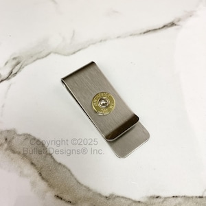 Custom Engraved Slender Bullet Money Clip, Groomsman, Christmas, Personalized, Gift Him, TNR, 308, 45 Auto, 30-06, 270, 9mm, 40, AK-47, 223