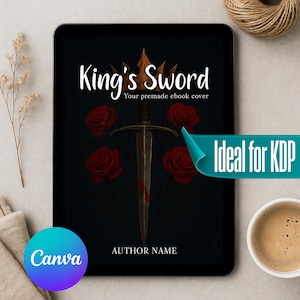 Gotowa okładka e-booka - Projekt okładki książki fantasy i romantycznej dla KDP - Natychmiastowe pobranie i edycja w Canva
