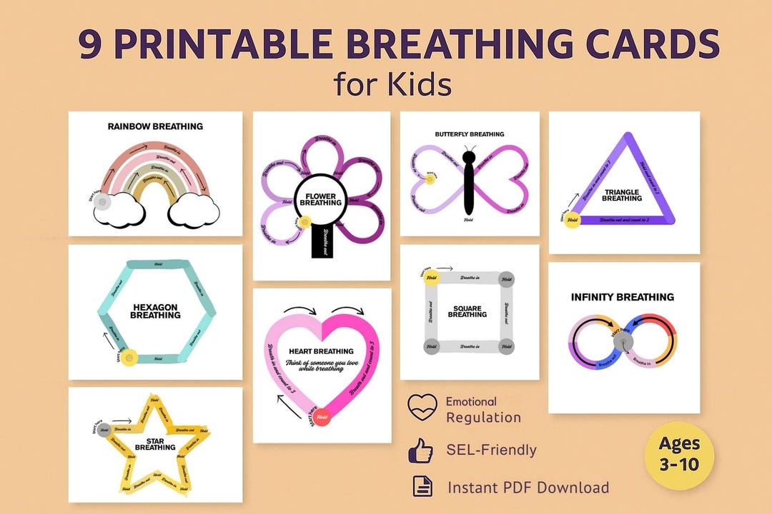 Mindfulness Breathing Cards for Kids | Printable Calm Down Corner ...