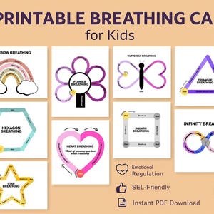 Mindfulness Breathing Cards for Kids | Printable Calm Down Corner Activities | Emotional Regulation | SEL Classroom Decor