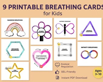 Mindfulness Breathing Cards for Kids | Printable Calm Down Corner Activities | Emotional Regulation | SEL Classroom Decor