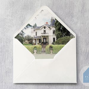 Inn at Park Winters Venue Illustration A7 Euroflap Envelope Liner | 5.25x7.25&quot; Digital Download | Instant Wedding Liner A7.5