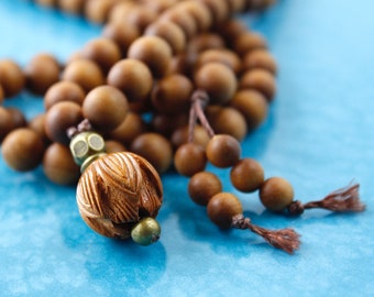 Sandalwood Mala Beads, Sandalwood Beads, Meditation Beads, Prayer Beads, Mala Necklace, Yoga Style, Wood Bead Necklace