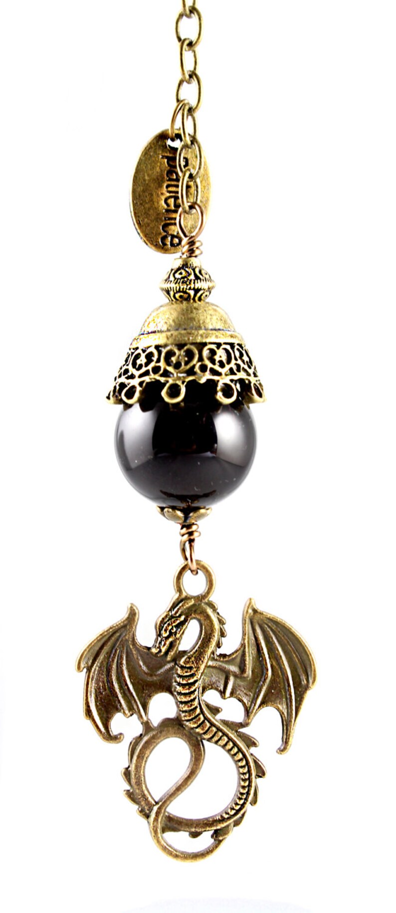 Mirror Charm Rear View Mirror Charm Black Onyx Yoga Charm Car Decoration Dragon Car Charm Car Accessories Car Crystal Yoga Style