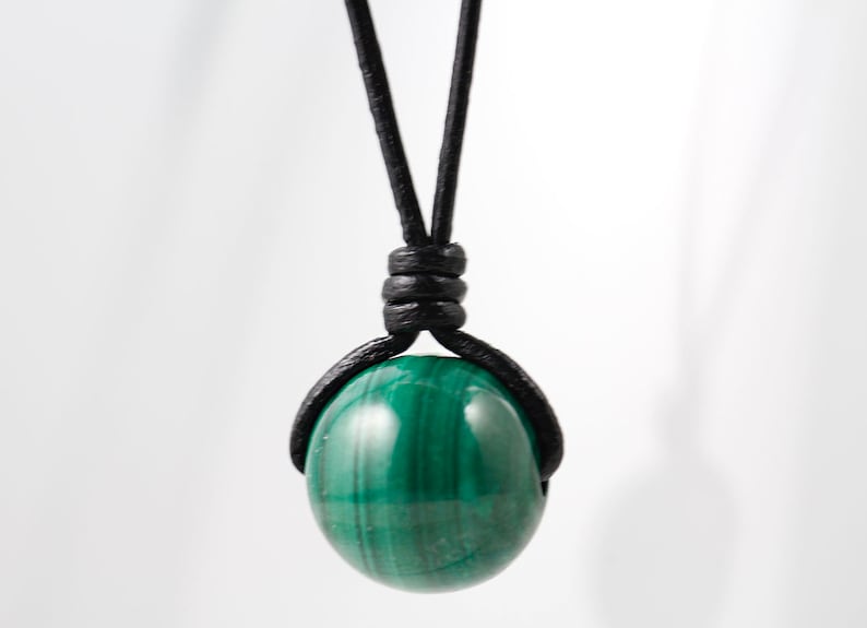 Boys Necklace Malachite Necklace Mens Necklace Gemstone Etsy