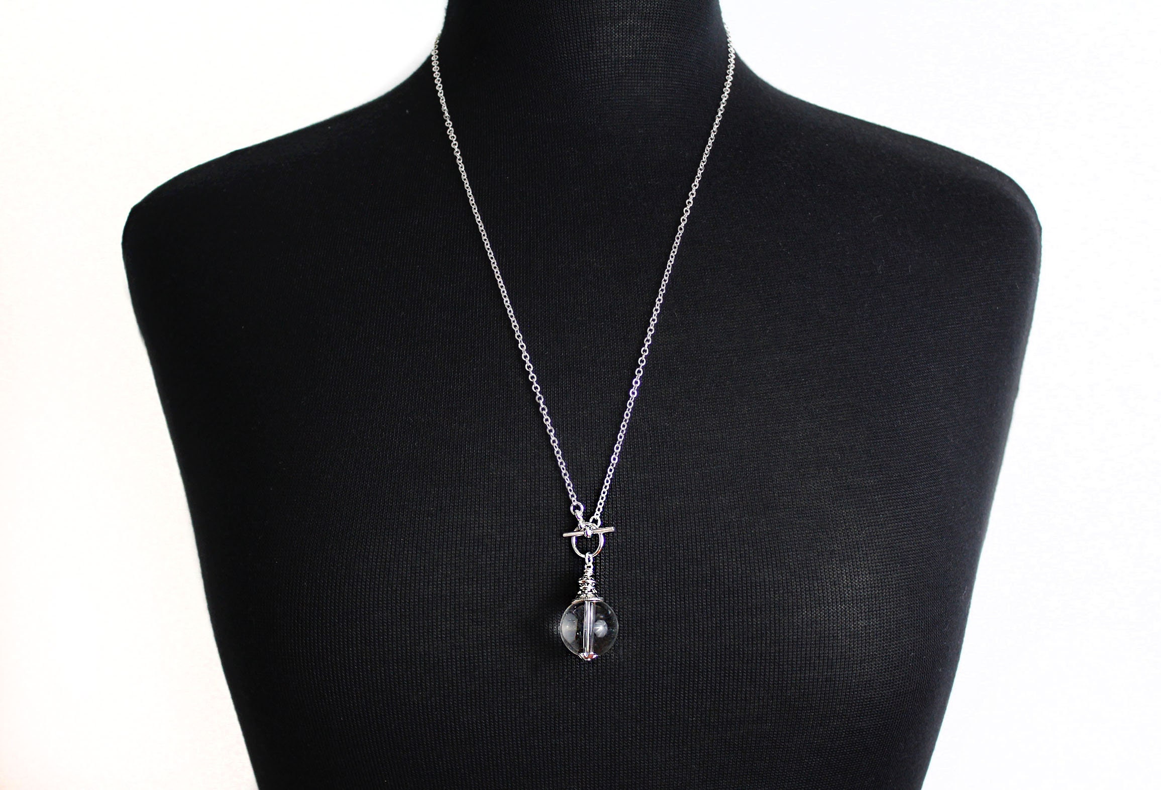 Pendulum Necklace Natural Quartz Gemstone Pendulum Crystal Etsy