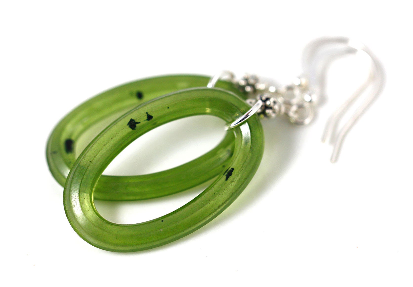 Green Hoop Earrings Sterling Silver Green Hoops Lightweight Etsy Canada