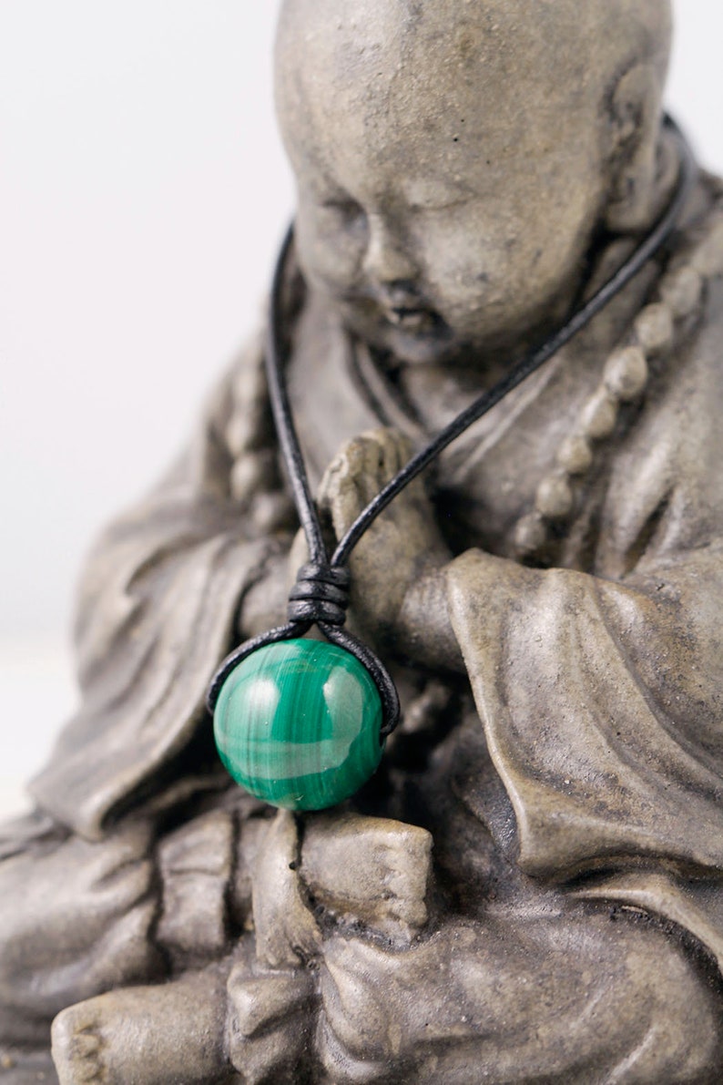 Boys Necklace Malachite Necklace Mens Necklace Gemstone Etsy