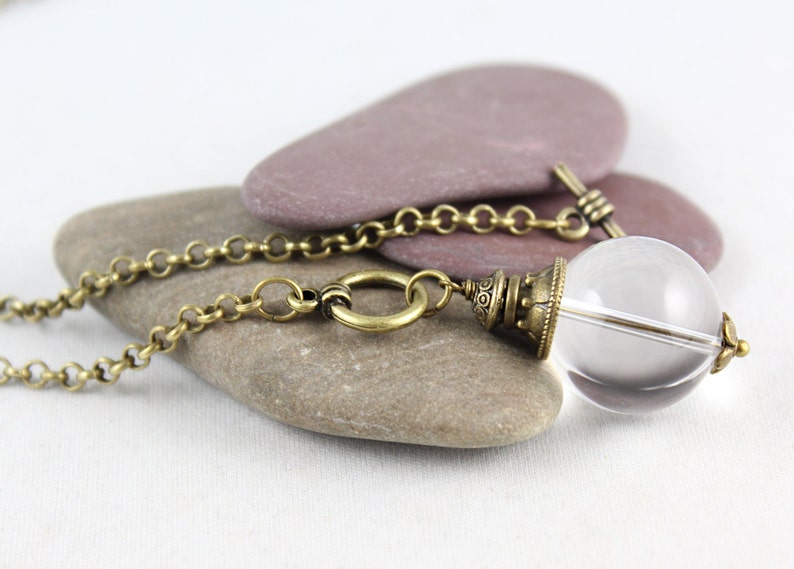 Pendulum Necklace Natural Quartz Gemstone Pendulum Crystal Etsy