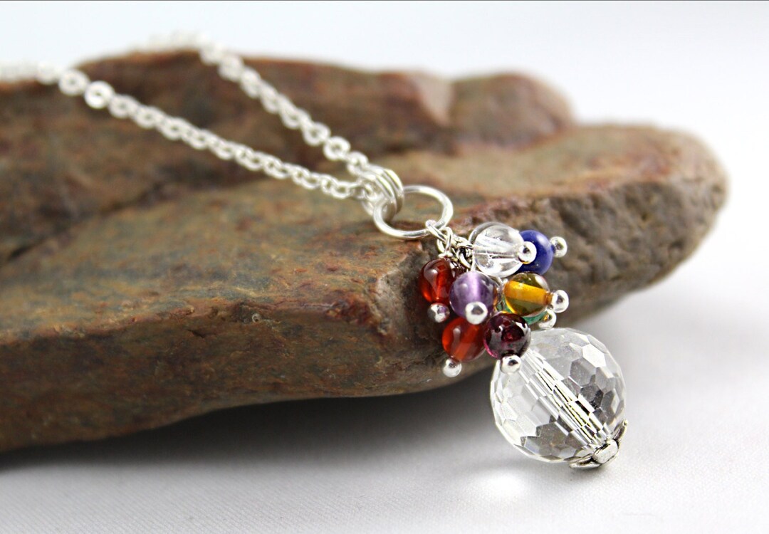 Chakra Necklace With Natural Gems, Chakra Pendant, Chakra Jewelry ...
