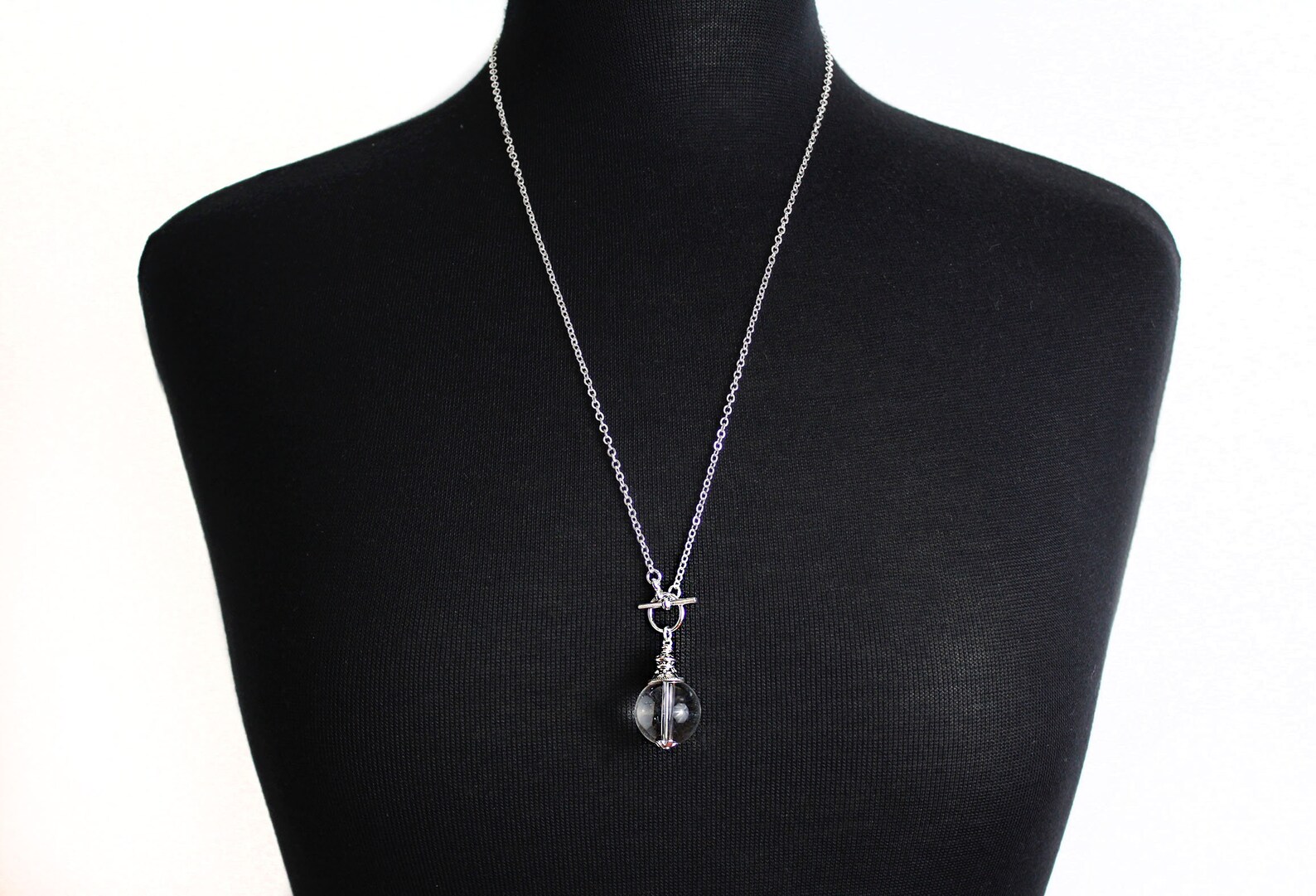 Pendulum Necklace Natural Quartz Gemstone Pendulum Crystal Etsy