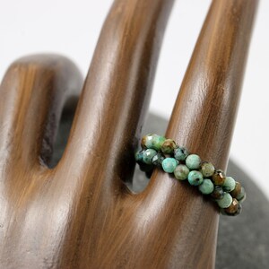 African Turquoise Stackable Ring, Sterling Silver or Gold Filled Ring ...