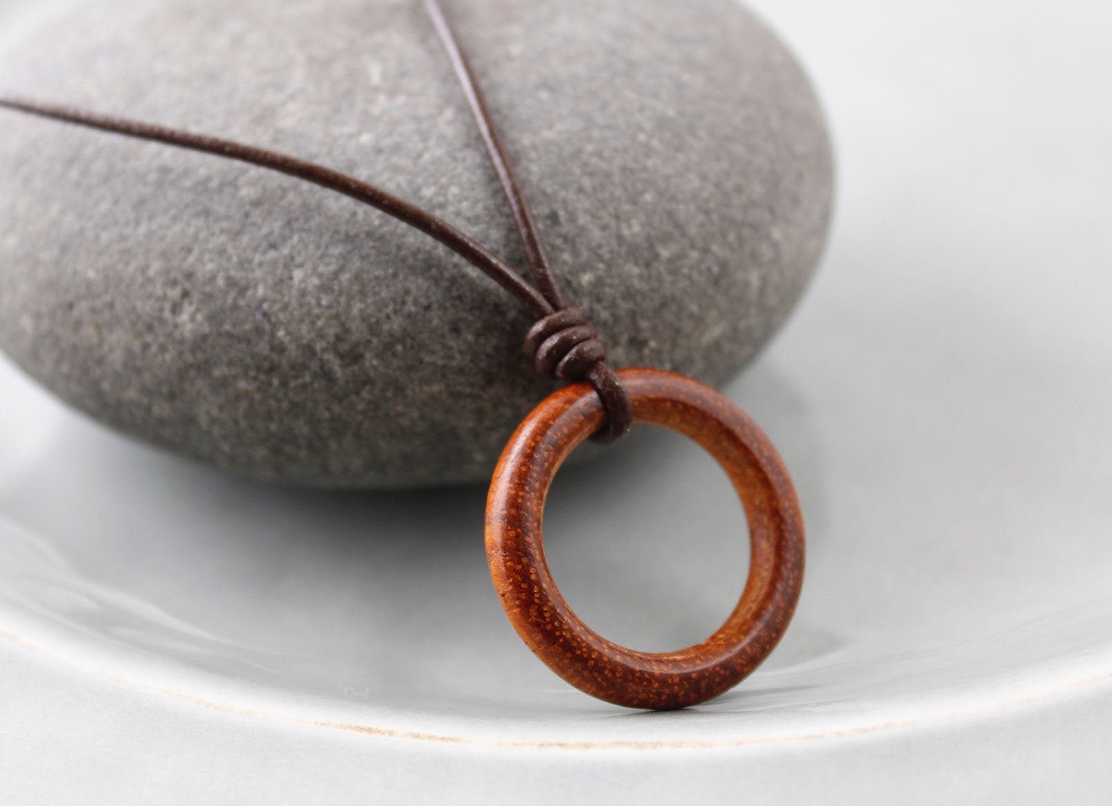 Wooden ring best sale necklace