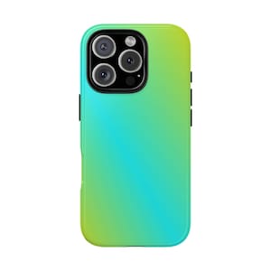 Groen en blauw ombre-telefoonhoesje met kleurverloop | Neon iPhone 16 Pro Max-cover, helder Samsung Galaxy S25-hoesje, kleurrijk Google Pixel-accessoire