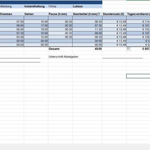 Excel time tracking – practical timesheet template for your working hours