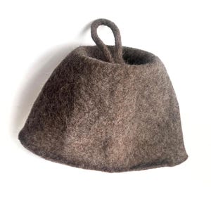 Unisex Wool Sauna Hat – Felt Banya Cap with Hook, Gift for Sauna Lovers