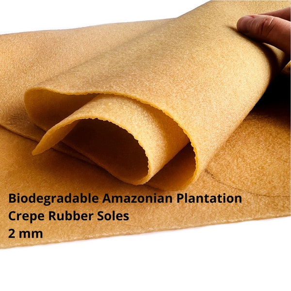 Eco-Friendly Non-Slip Crepe Rubber Soles, Sustainable Amazonian Rubber Sheets for Crochet Slippers & DIY Projects, Conductive Craft Supply