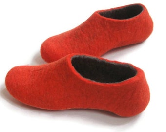 Organic Wool Slippers for Mothers Day, Cold feet warmest wool slippers Women Ruby Gray - Work from home gifts for Mom