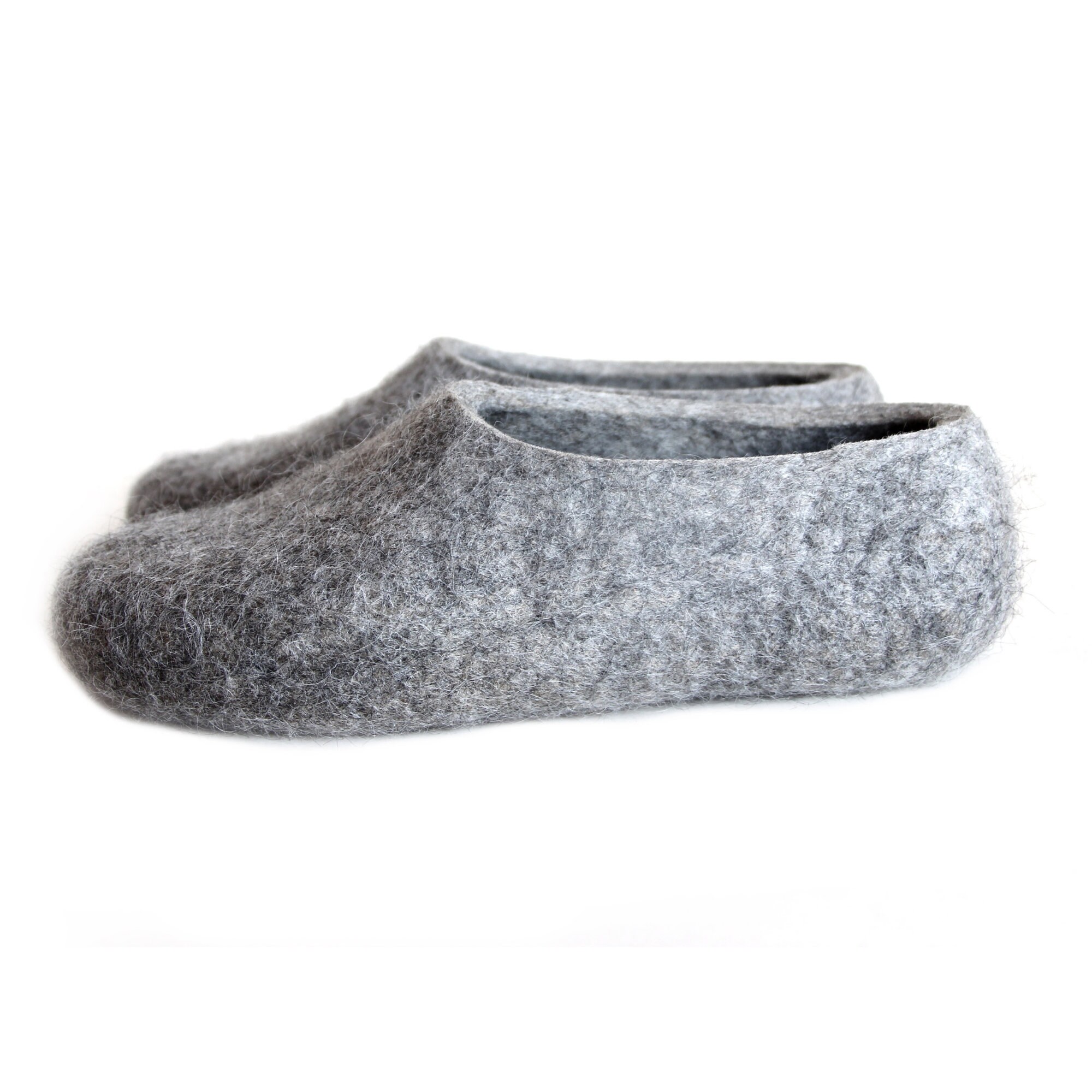 Gray Eco friendly wool clogs for men handmade with Organic Etsy