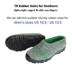 Winter Woods Mens felt slipper Shoes with non slip rubber soles for outdoors custom 37 wool organic colors image 8