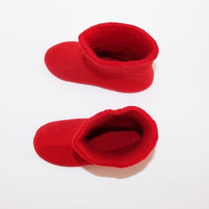 Wool Bootie Slipper Ruby Red Amazonian Crepe Soles Rubber non slippery customize 30 colors image 4