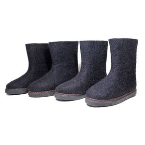 All season warm feet Felted boots, Black wool boots, Pull On Moccasin boots women, Winter Summer Outdoor Indoors, CUSTOM 7 ECO Wool Colors image 3