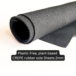 Crepe Rubber Sole Sheets 2mm – Plant-Based DIY Shoe Soles, Plastic Free Supply for Handmade Footwear, Thin and Flexible