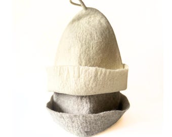 Organic Wool Sauna Hat for Cold Plunge, Spa Wellness Gift, Unisex Felt Sauna Cap, Holiday Wellness Gift