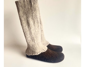 Felted Wool Leg Warmers, Ayurvedic Recovery Gift, Holistic Wellness Wrap, Soft Custom Color, Grounding Wool for Cold-Weather Rituals