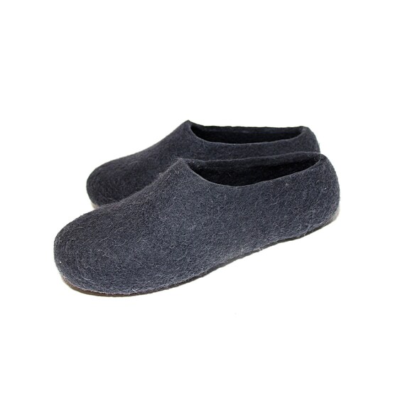 Ethical Woolen Slippers Black Handmade Sustainable Wool House Shoes Eco friendly Winter Footwear Warm Natural Gift for Her Etsy UK