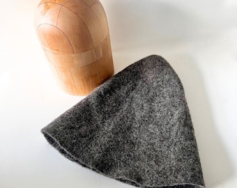 Men’s Felted Wool Hat – Warm Winter Mountain Cap, Undyed Wool Sauna and Outdoor Hat, Minimalist Scandinavian Style Gift for Him