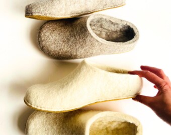 Mother Daughter Slippers - Matching Wool House Shoes, Handmade Organic Gift, Cozy Christmas Comfort