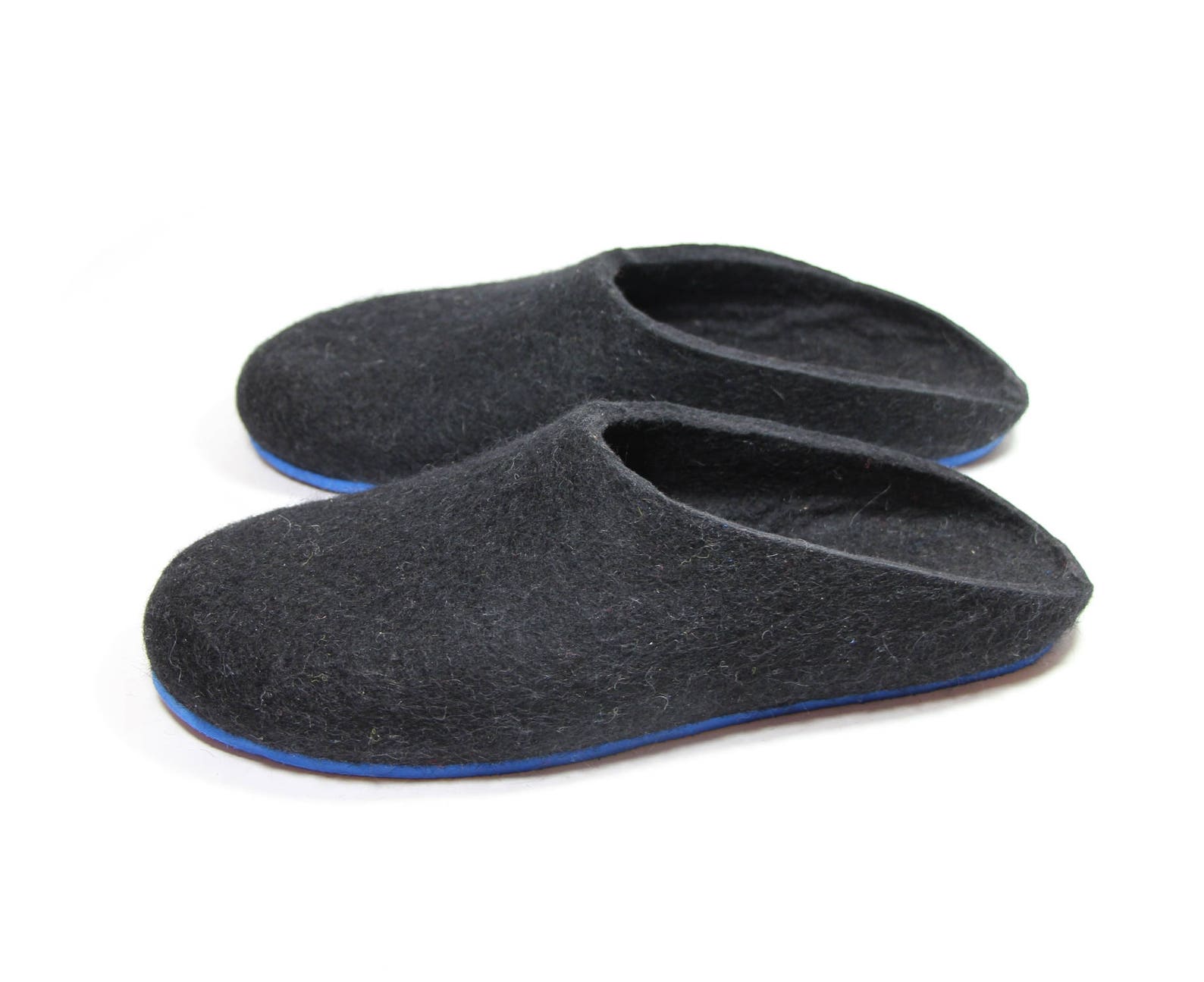 Wool Clogs Black Men Slip on Boiled Wool Slippers Felt - Etsy