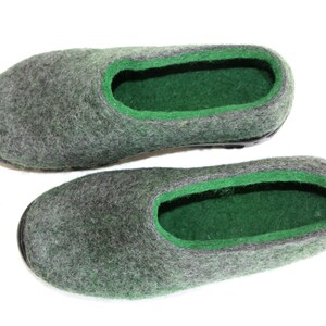 Winter Woods Mens felt slipper Shoes with non slip rubber soles for outdoors custom 37 wool organic colors image 3