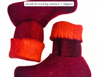 Wool Slippers Women – Felt Boot Style with Leg Warmers, Organic Wool, Custom Fit, Warm Winter Gift