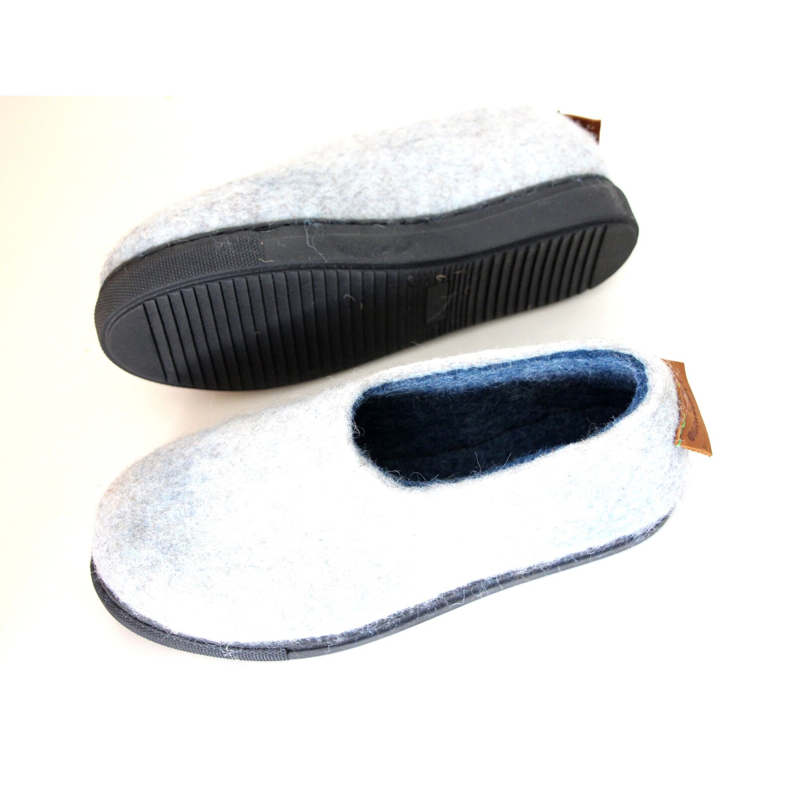 Handmade Felt Shoes Women Beige Ocean Depths Organic Wool Etsy