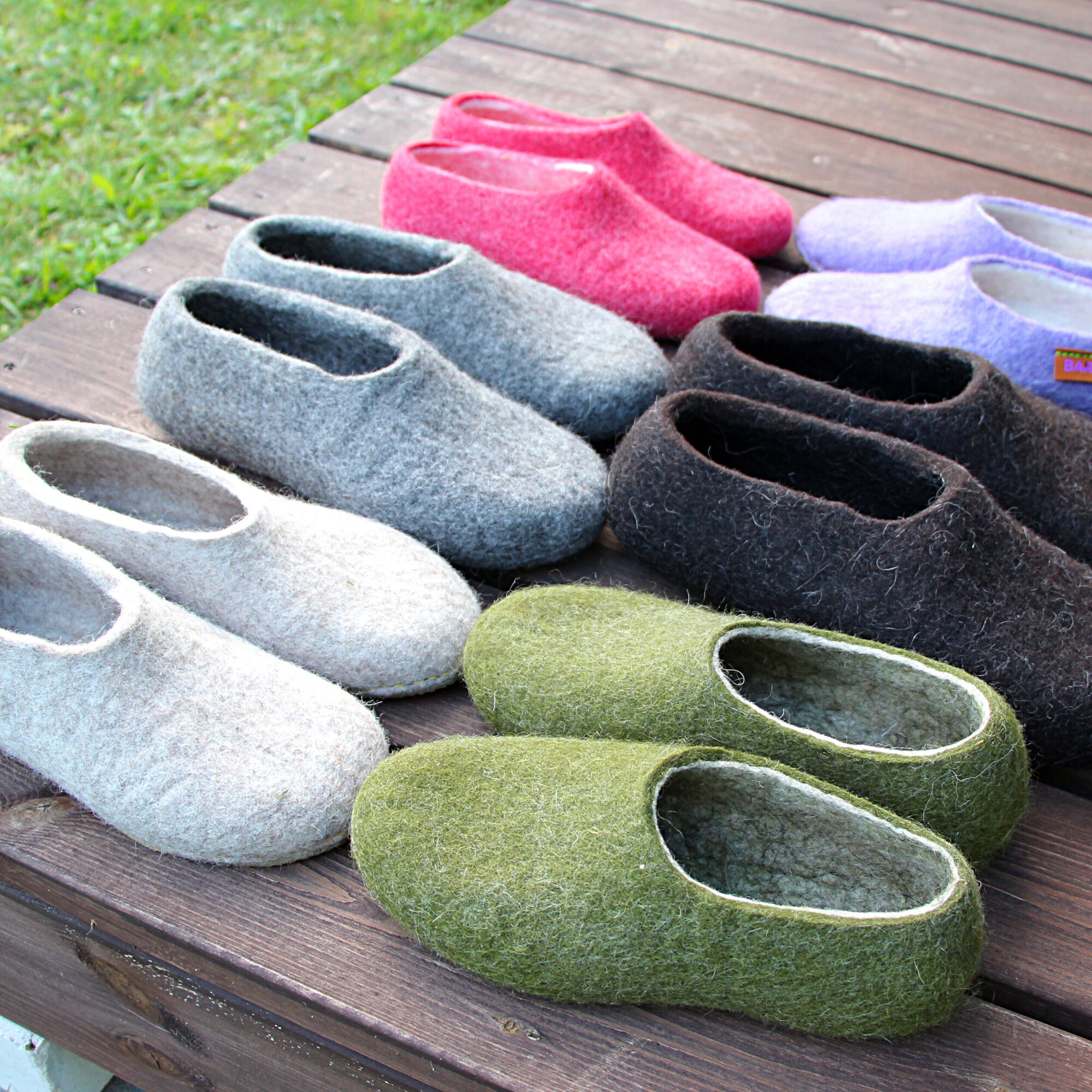 Mens US 12 - Wide Organic Wool Men Slippers, Wide Feet Home Slippers, Icelandic Gifts for Winter - Ready to Ship in 1 Day