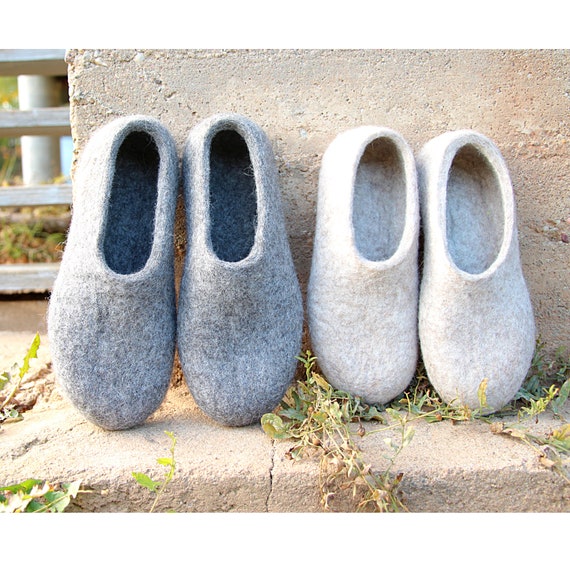 Mens US 12 Wide Organic wol heren slippers Brede voeten - Etsy België