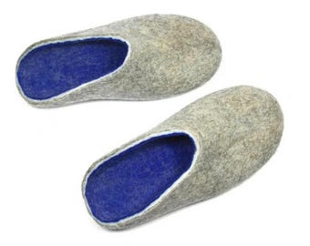 Wollen pantoffels voor heren, huisklompen zonder rug, gezellig op blote voeten, verjaardagscadeau voor papa