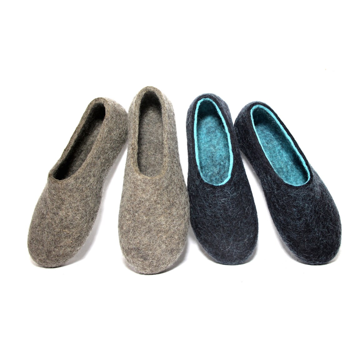WIDE Luxury mens felt slippers Brown wool earthing shoes | Etsy