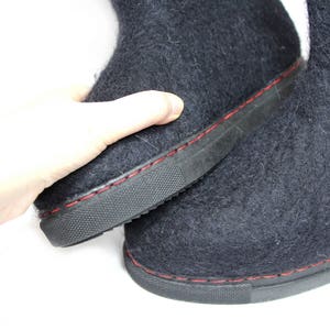 All season warm feet Felted boots, Black wool boots, Pull On Moccasin boots women, Winter Summer Outdoor Indoors, CUSTOM 7 ECO Wool Colors image 9