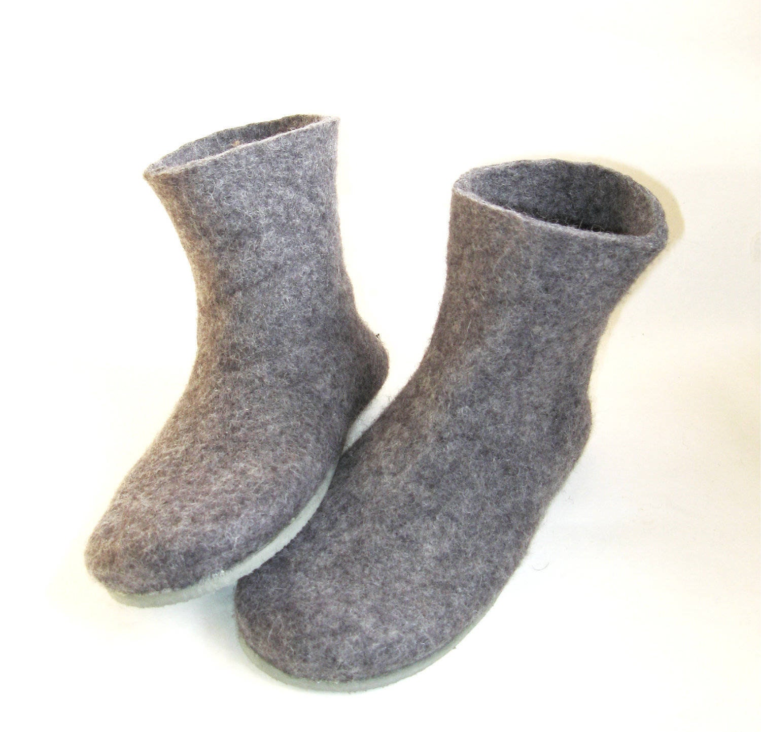 Womens Gray Wool felted boots Warm felt boot felt wool Etsy
