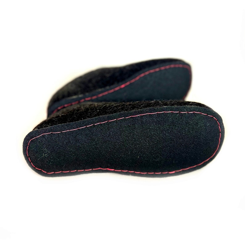 Eco felt Heart slippers women's Charcoal Pink Comfortable Shoes with Plantation Rubber soles Supernatural gifts image 9