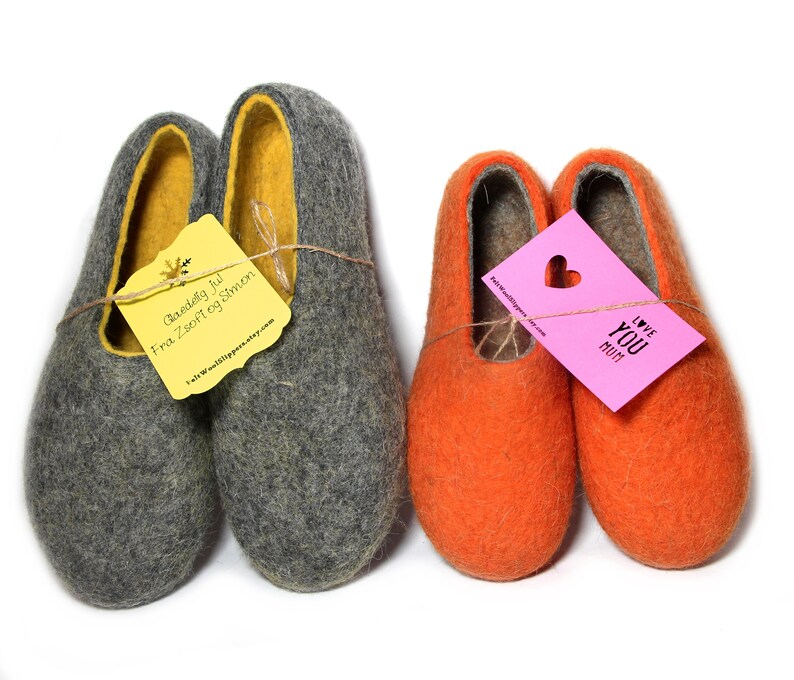 Eco Organic slippers Rustic Brown wool slippers with soles Etsy