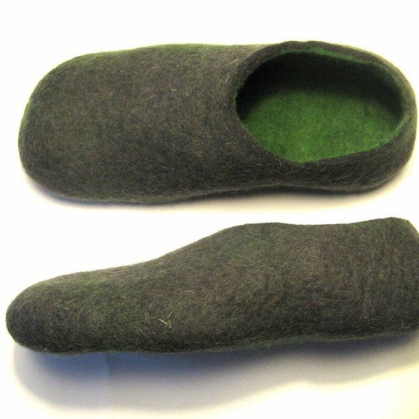 Nordic style Mens wool slippers  Woodland Greenhouse shoes for men - Warm Hygge gift for Husband Christmas Birthday - custom 37 colorways